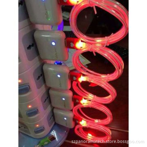 LED lighting cable for iPhone 5/5S/5C, 1 meter, various colors available, high quality copperNew
